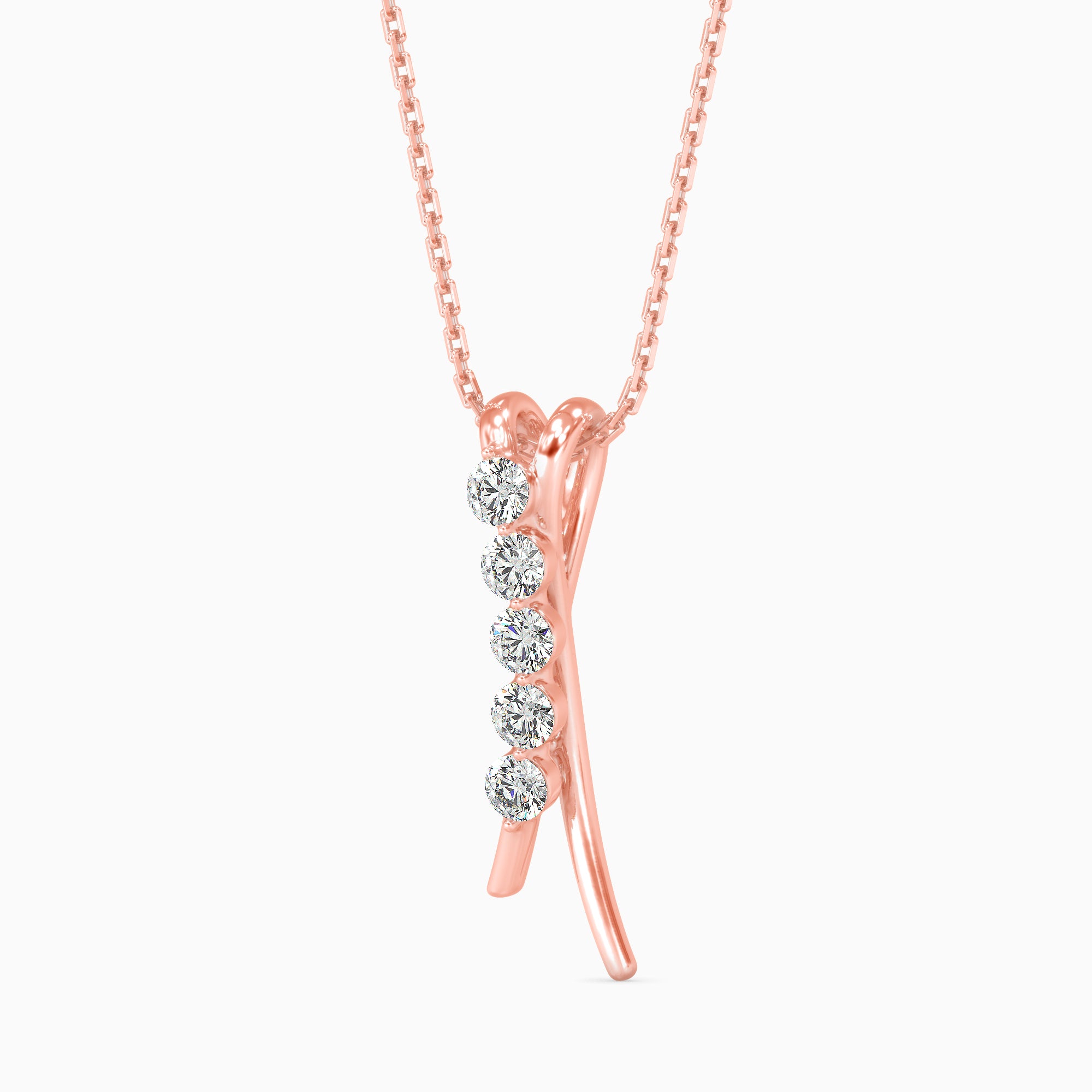 Fates Solitaire Diamond Pendant-Rose Gold