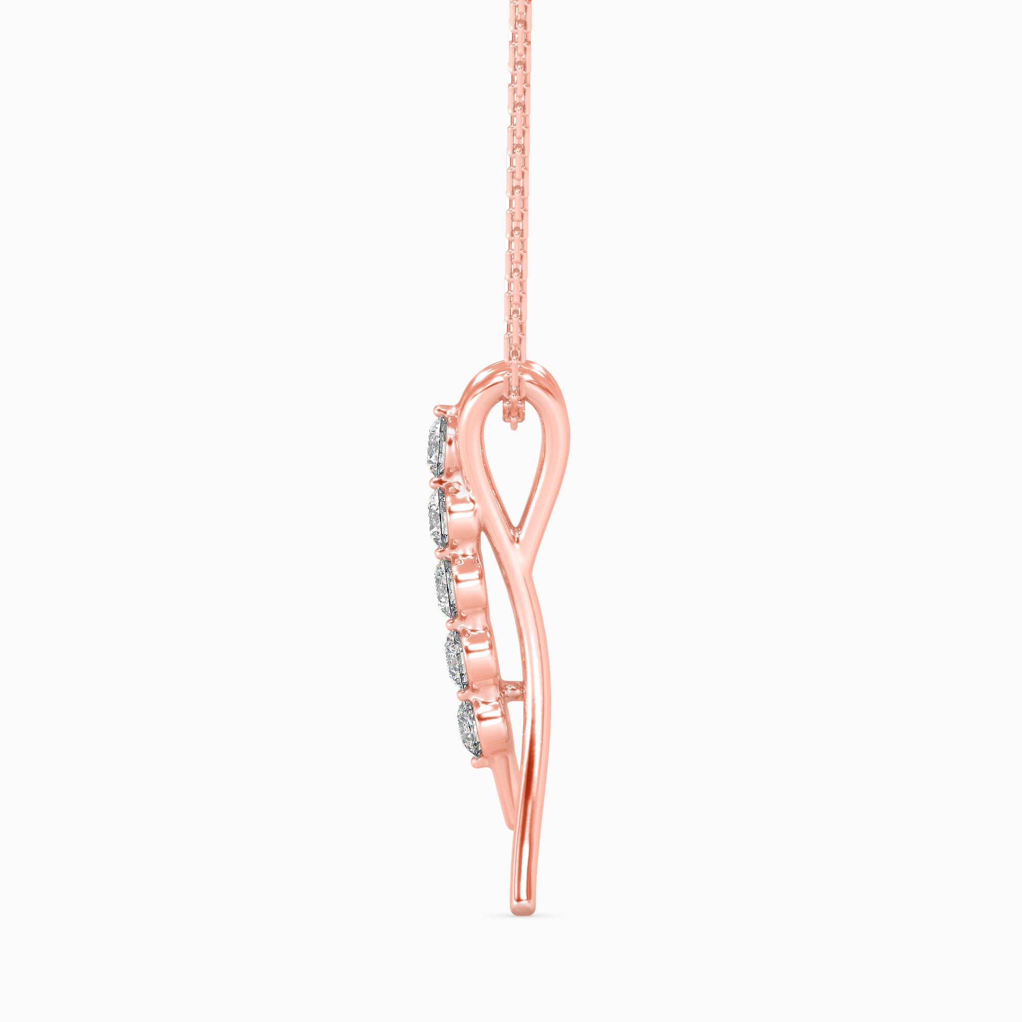 Fates Solitaire Diamond Pendant-Rose Gold