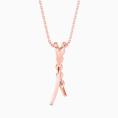 Fates Solitaire Diamond Pendant-Rose Gold