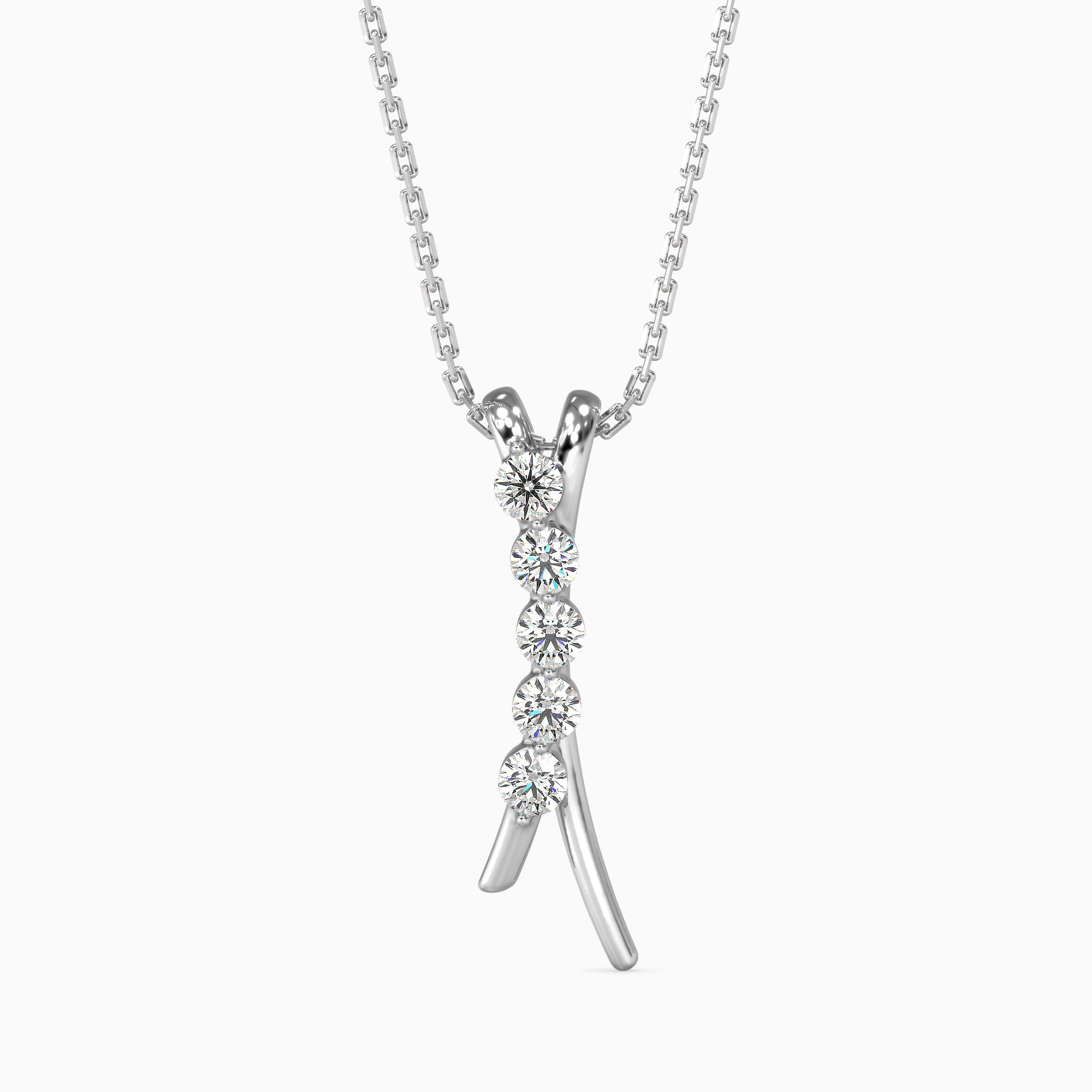 Fates Solitaire Diamond Pendant-Silver