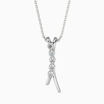 Fates Solitaire Diamond Pendant-Silver