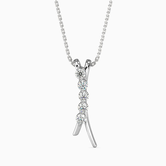 Fates Solitaire Diamond Pendant-Silver