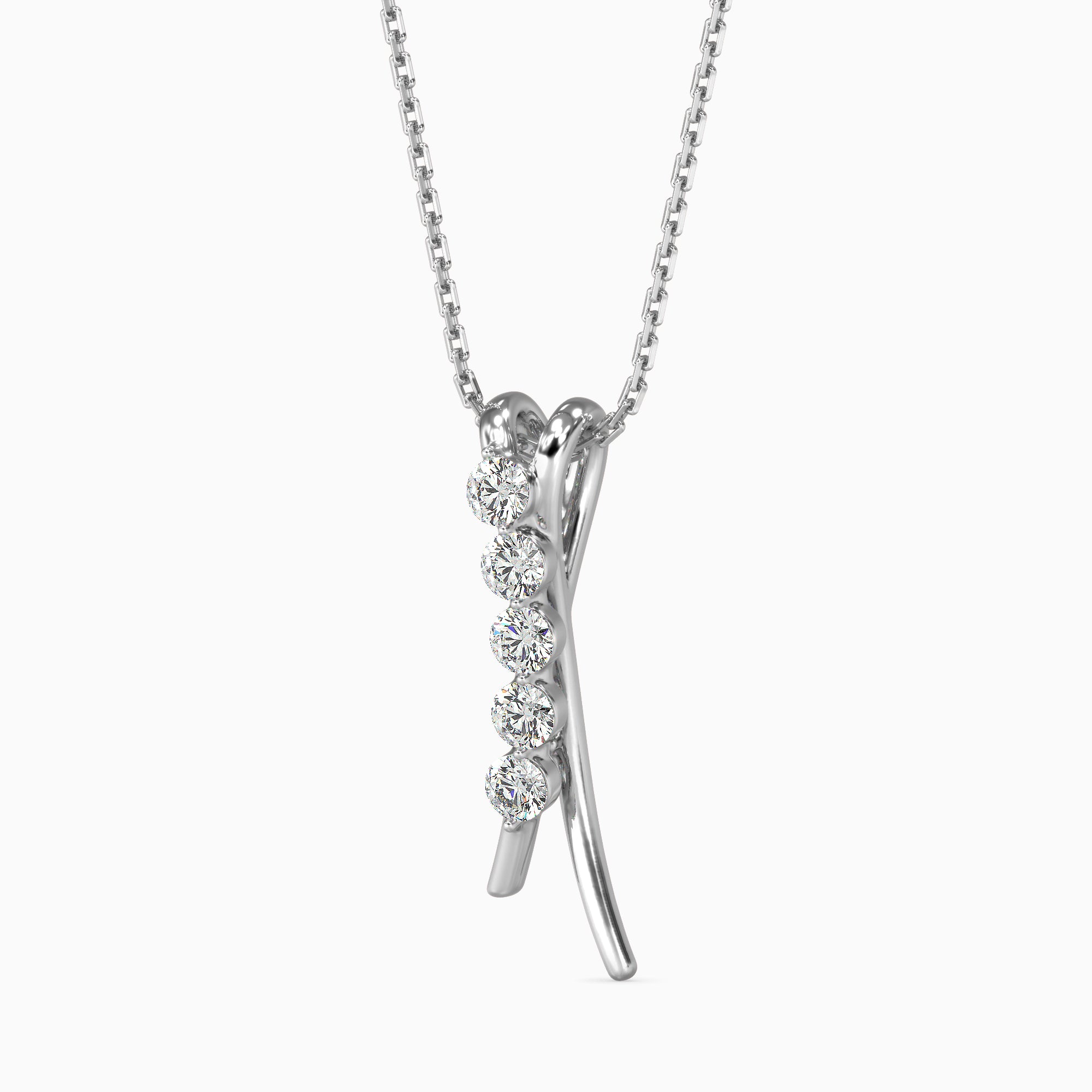 Fates Solitaire Diamond Pendant-Silver