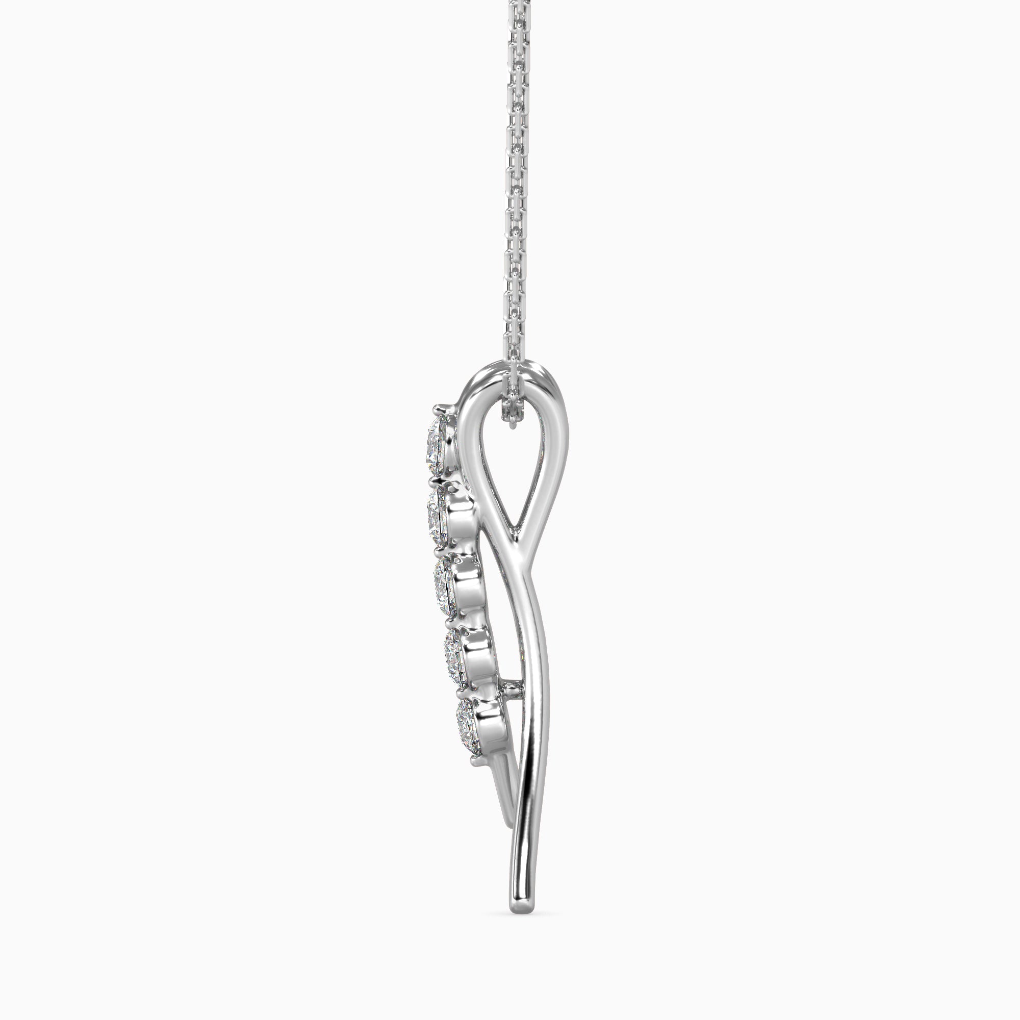 Fates Solitaire Diamond Pendant-Silver