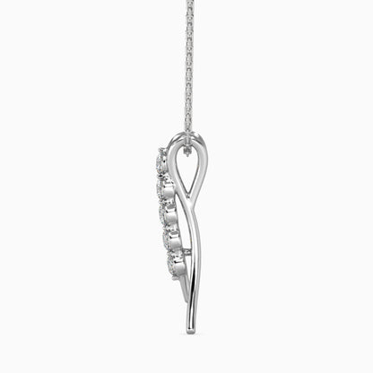 Fates Solitaire Diamond Pendant-Silver