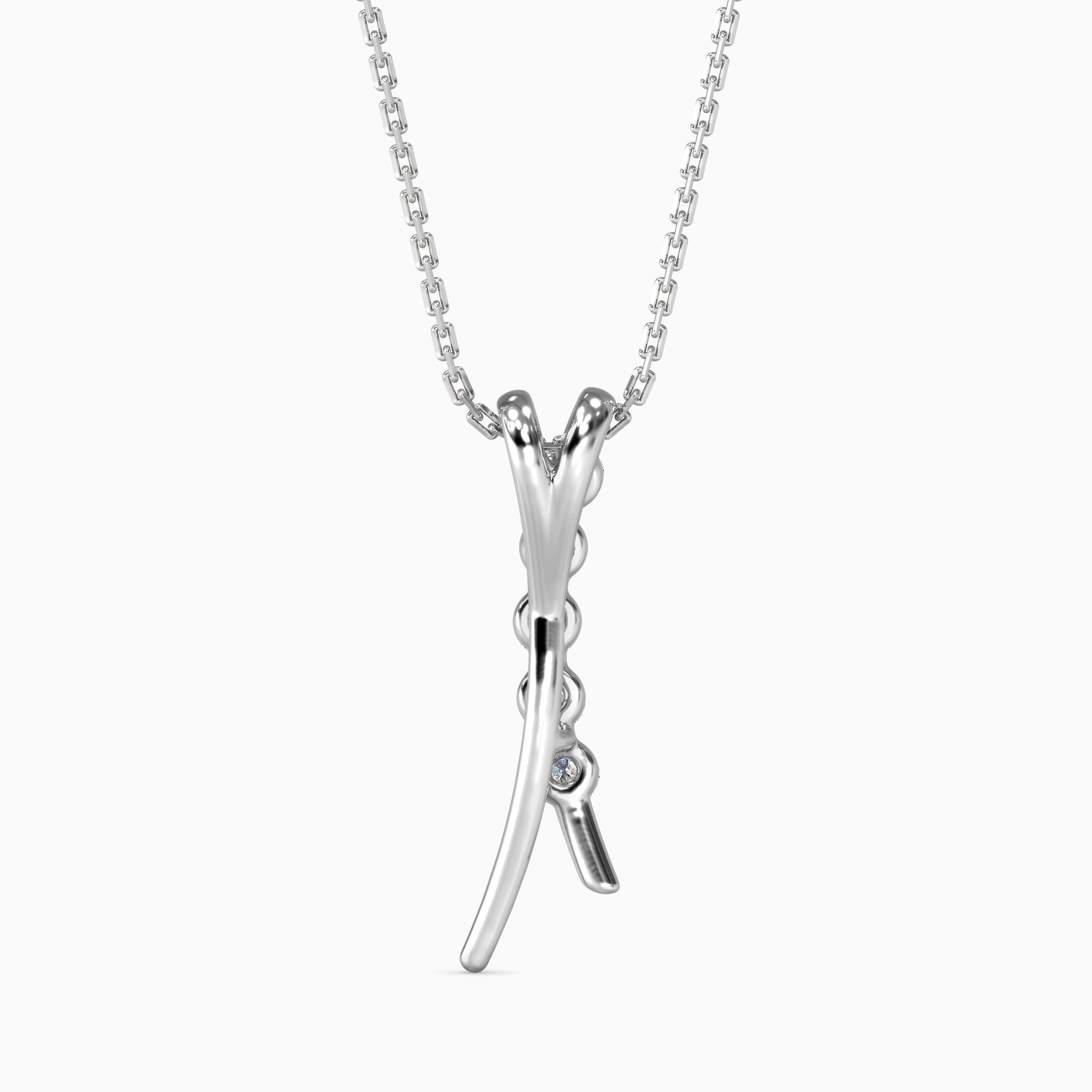 Fates Solitaire Diamond Pendant-Silver