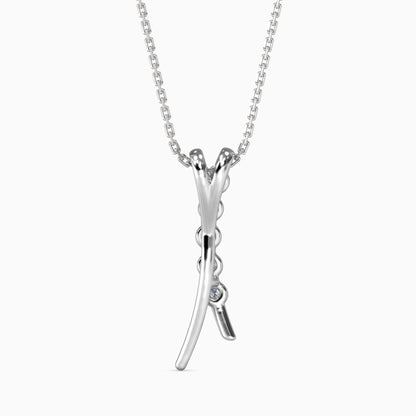 Fates Solitaire Diamond Pendant-Silver