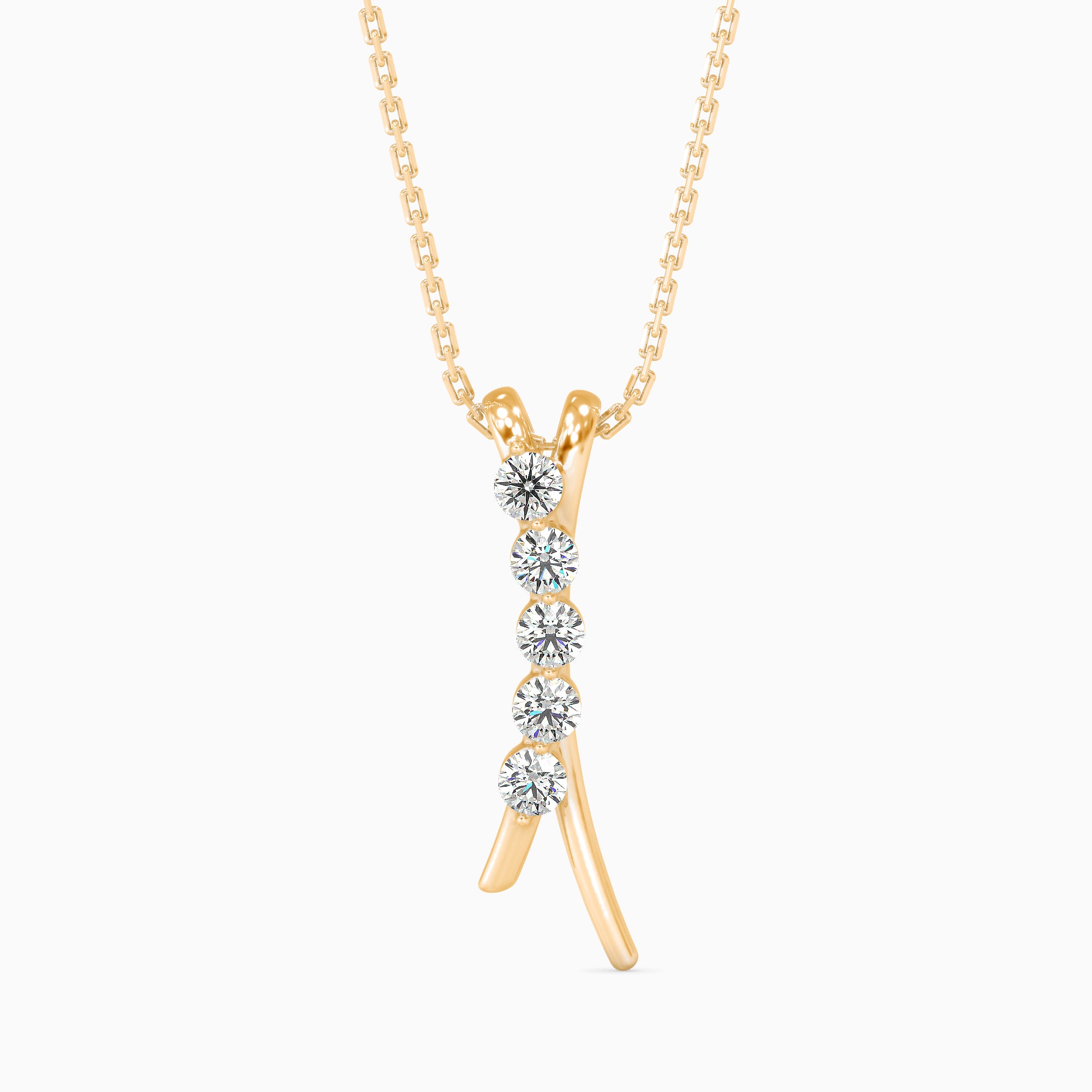 Fates Solitaire Diamond Pendant-Golden