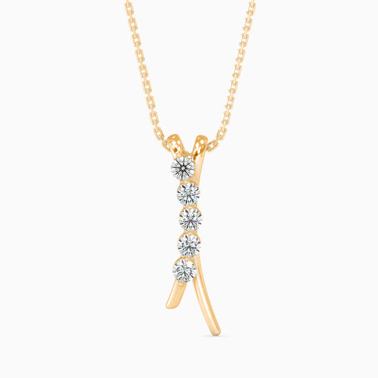 Fates Solitaire Diamond Pendant-Golden