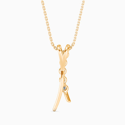 Fates Solitaire Diamond Pendant-Golden