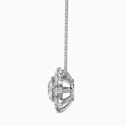 Burnt Solitaire Diamond Pendant-Silver