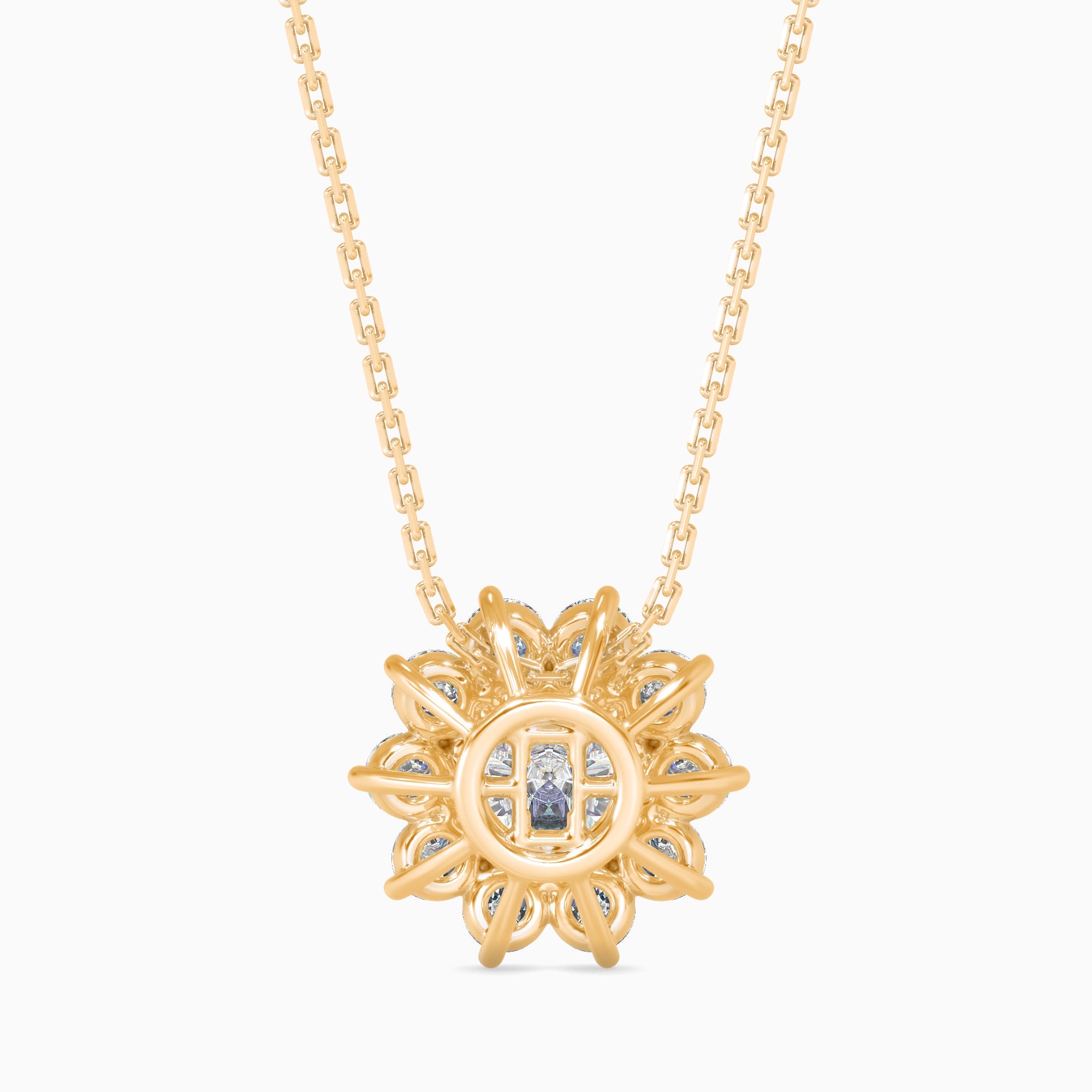 Burnt Solitaire Diamond Pendant-Golden