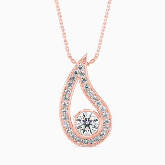 Trybik Diamond Solitaire Pendant-Rose Gold
