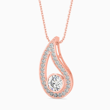 Trybik Diamond Solitaire Pendant-Rose Gold