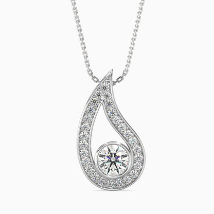 Trybik Diamond Solitaire Pendant-Silver