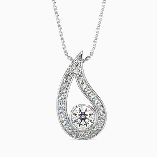 Trybik Diamond Solitaire Pendant-Silver