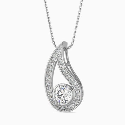 Trybik Diamond Solitaire Pendant-Silver