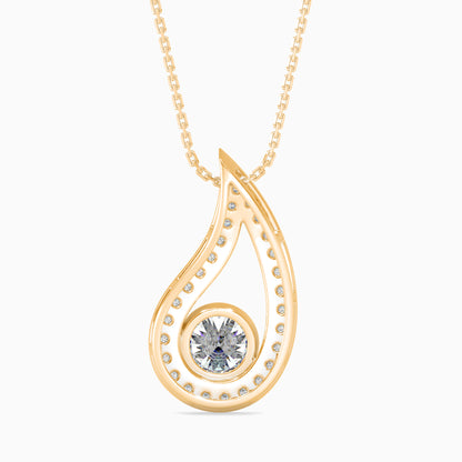 Trybik Diamond Solitaire Pendant-Golden
