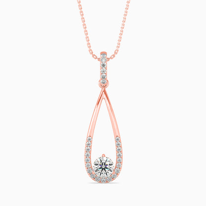 Scuttle Diamond Solitaire Pendant-Rose Gold