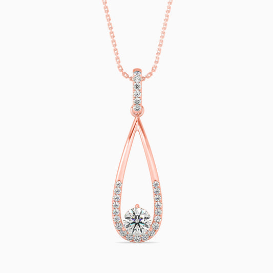 Scuttle Diamond Solitaire Pendant-Rose Gold