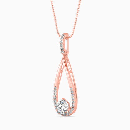 Scuttle Diamond Solitaire Pendant-Rose Gold