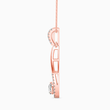 Scuttle Diamond Solitaire Pendant-Rose Gold