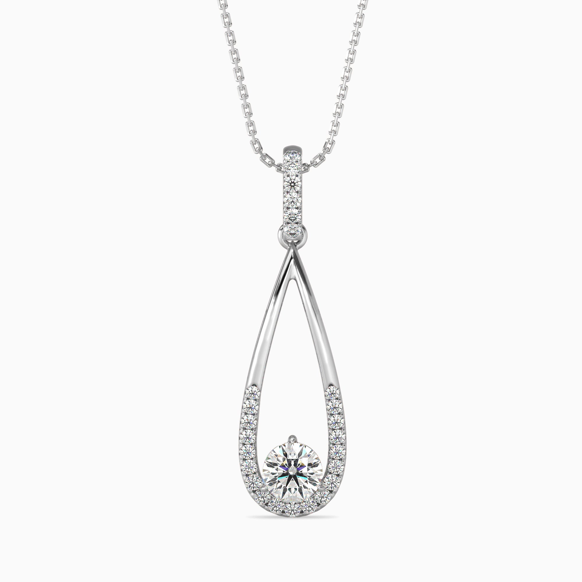 Scuttle Diamond Solitaire Pendant-Silver