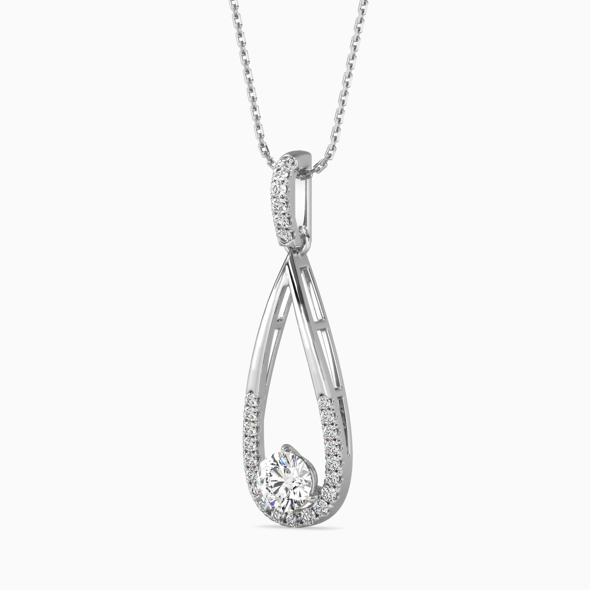 Scuttle Diamond Solitaire Pendant-Silver