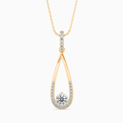 Scuttle Diamond Solitaire Pendant-Golden