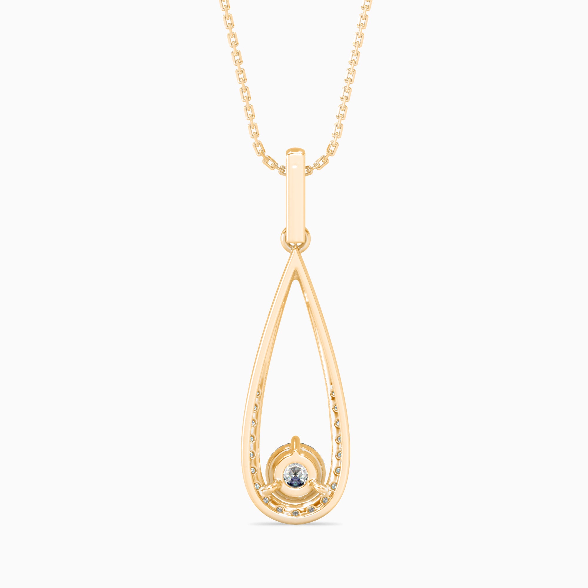 Scuttle Diamond Solitaire Pendant-Golden