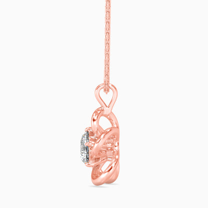 Adella Solitaire Diamond Pendant-Rose Gold