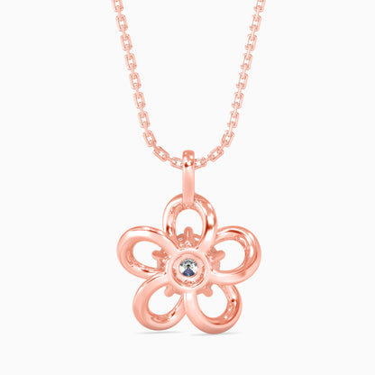 Adella Solitaire Diamond Pendant-Rose Gold