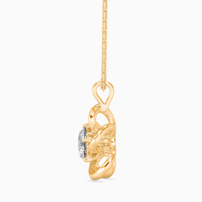 Adella Solitaire Diamond Pendant-Golden
