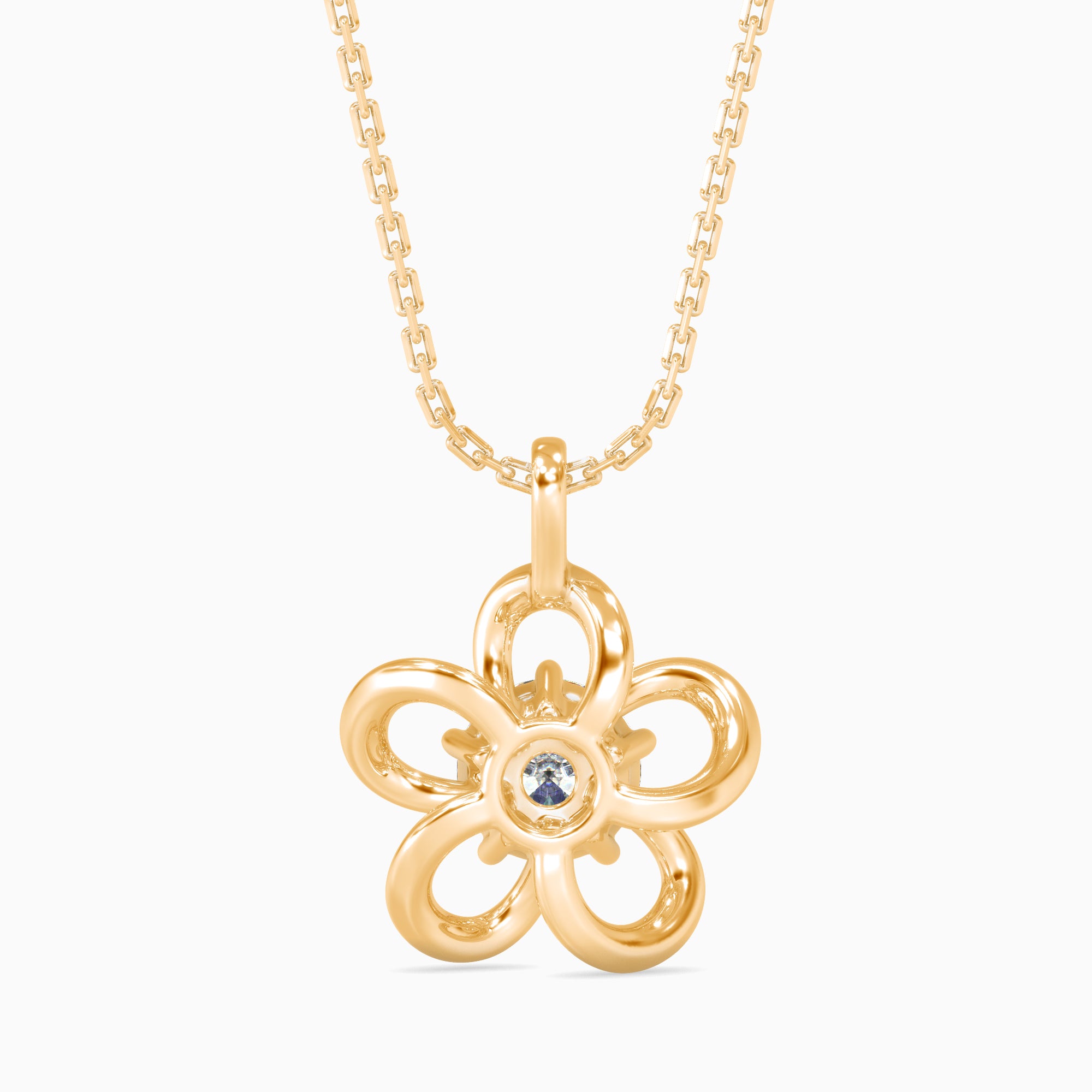 Adella Solitaire Diamond Pendant-Golden