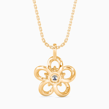 Adella Solitaire Diamond Pendant-Golden