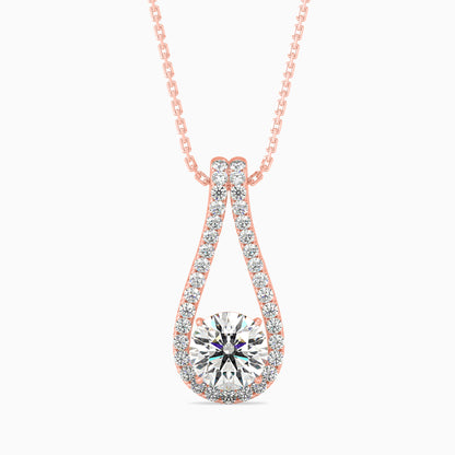 Giselle Solitaire Diamond Pendant-Rose Gold