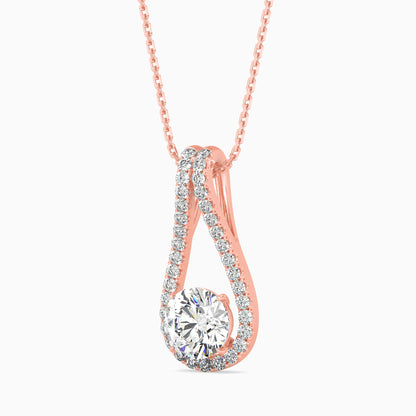 Giselle Solitaire Diamond Pendant-Rose Gold