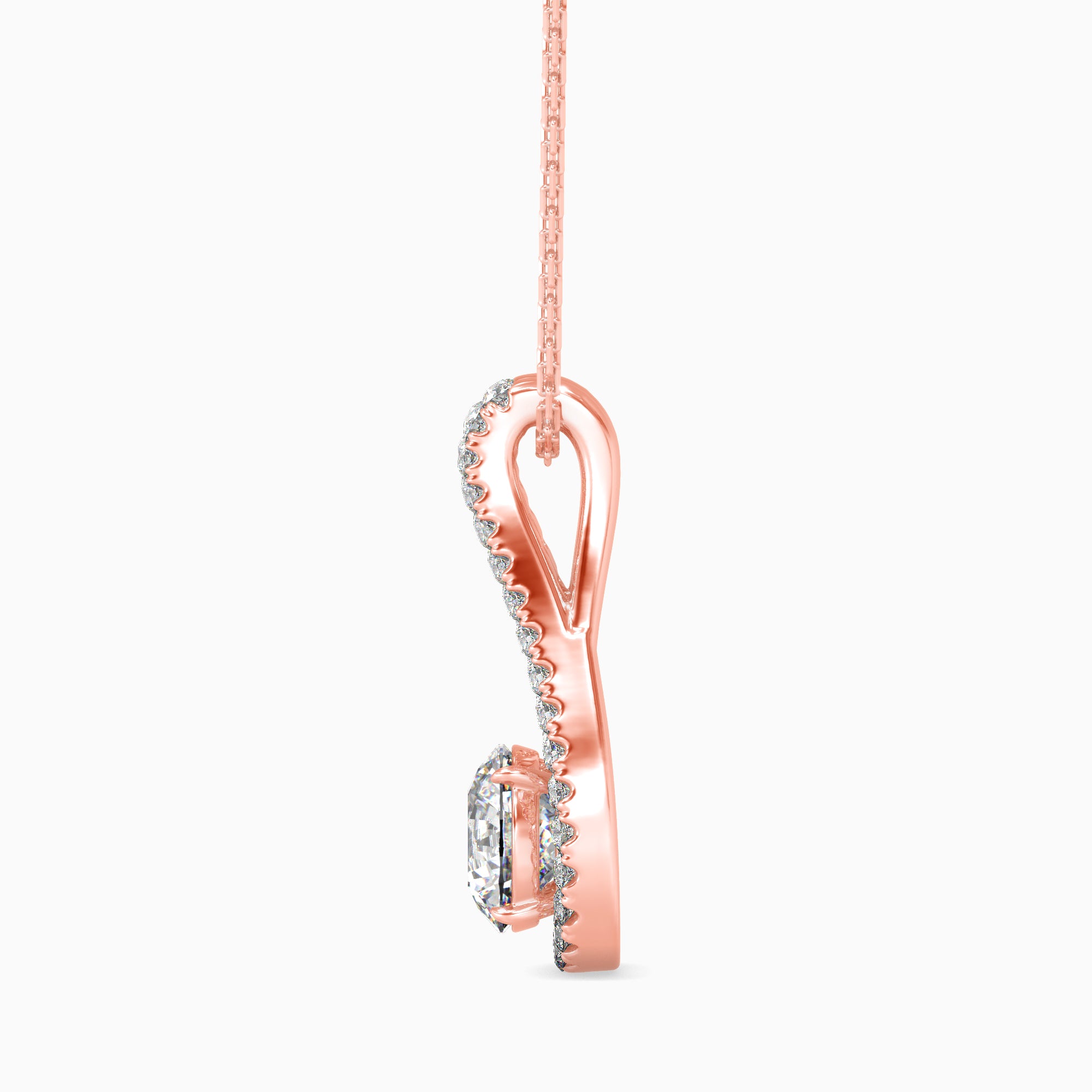 Giselle Solitaire Diamond Pendant-Rose Gold