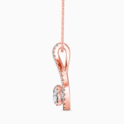 Giselle Solitaire Diamond Pendant-Rose Gold