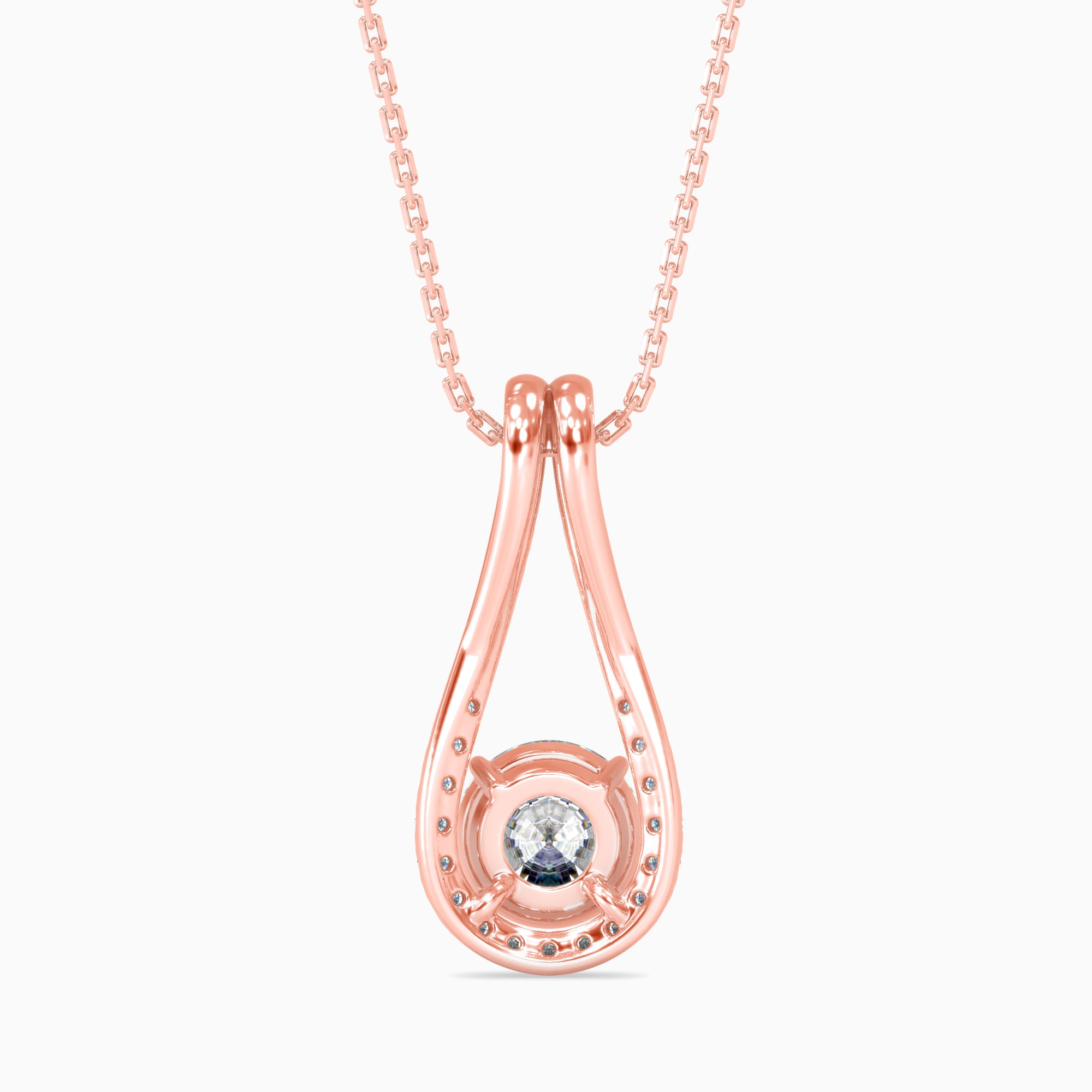 Giselle Solitaire Diamond Pendant-Rose Gold