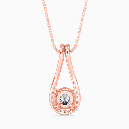 Giselle Solitaire Diamond Pendant-Rose Gold