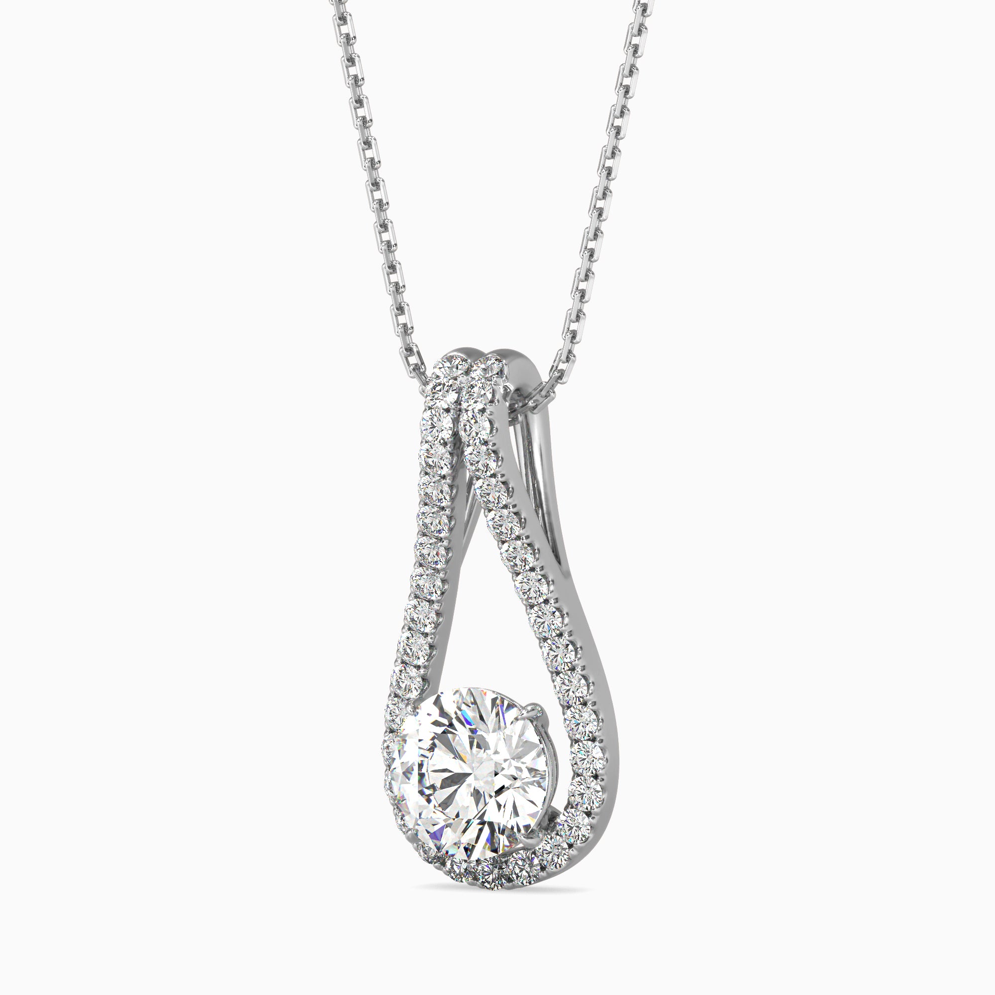 Giselle Solitaire Diamond Pendant-Silver
