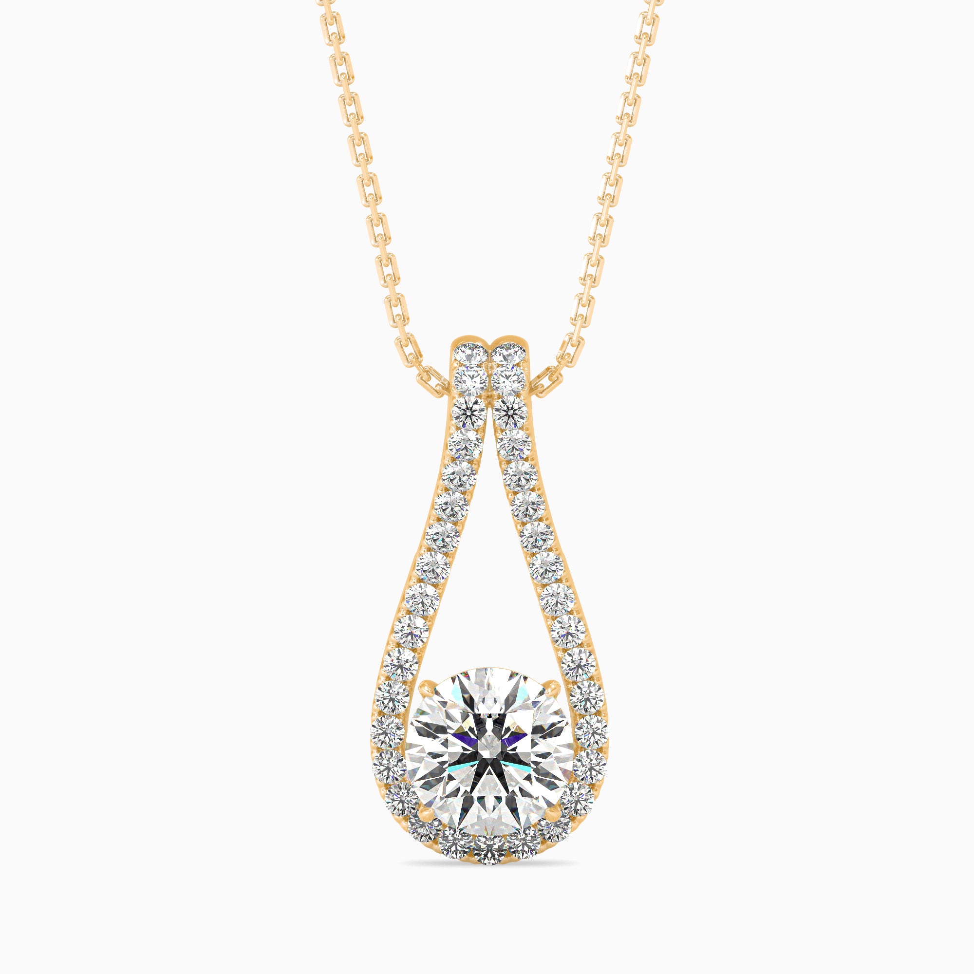 Giselle Solitaire Diamond Pendant-Golden