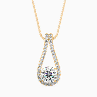 Giselle Solitaire Diamond Pendant-Golden