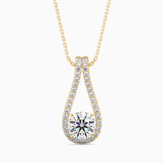 Giselle Solitaire Diamond Pendant-Golden
