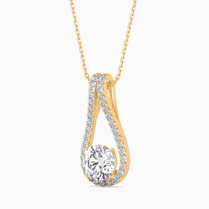 Giselle Solitaire Diamond Pendant-Golden