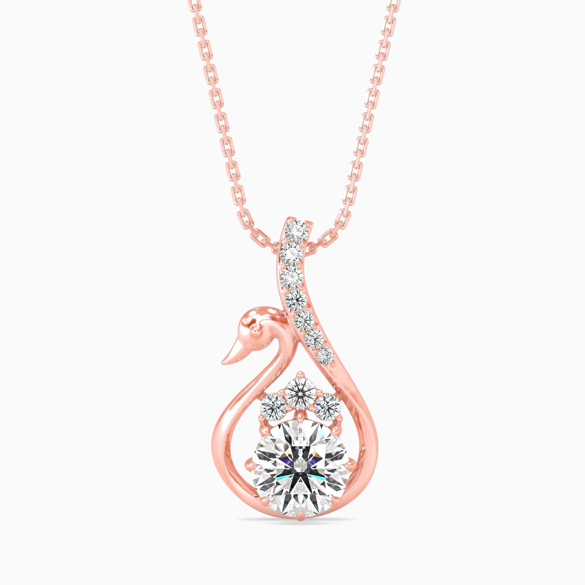 Carlota Diamond Solitaire Pendant-Rose Gold