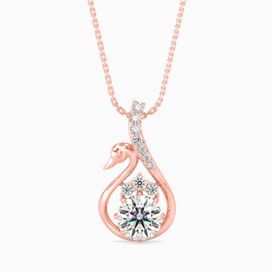 Carlota Diamond Solitaire Pendant-Rose Gold