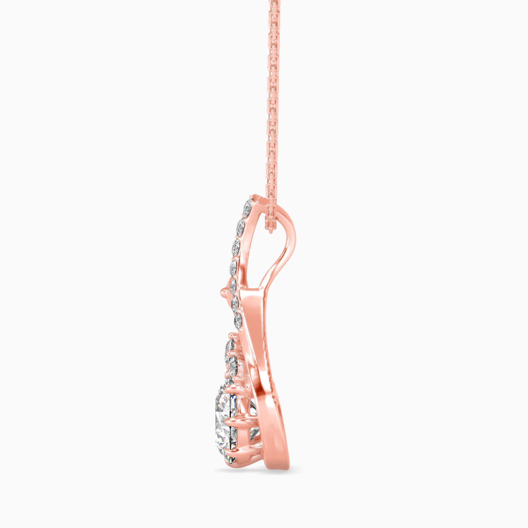 Carlota Diamond Solitaire Pendant-Rose Gold