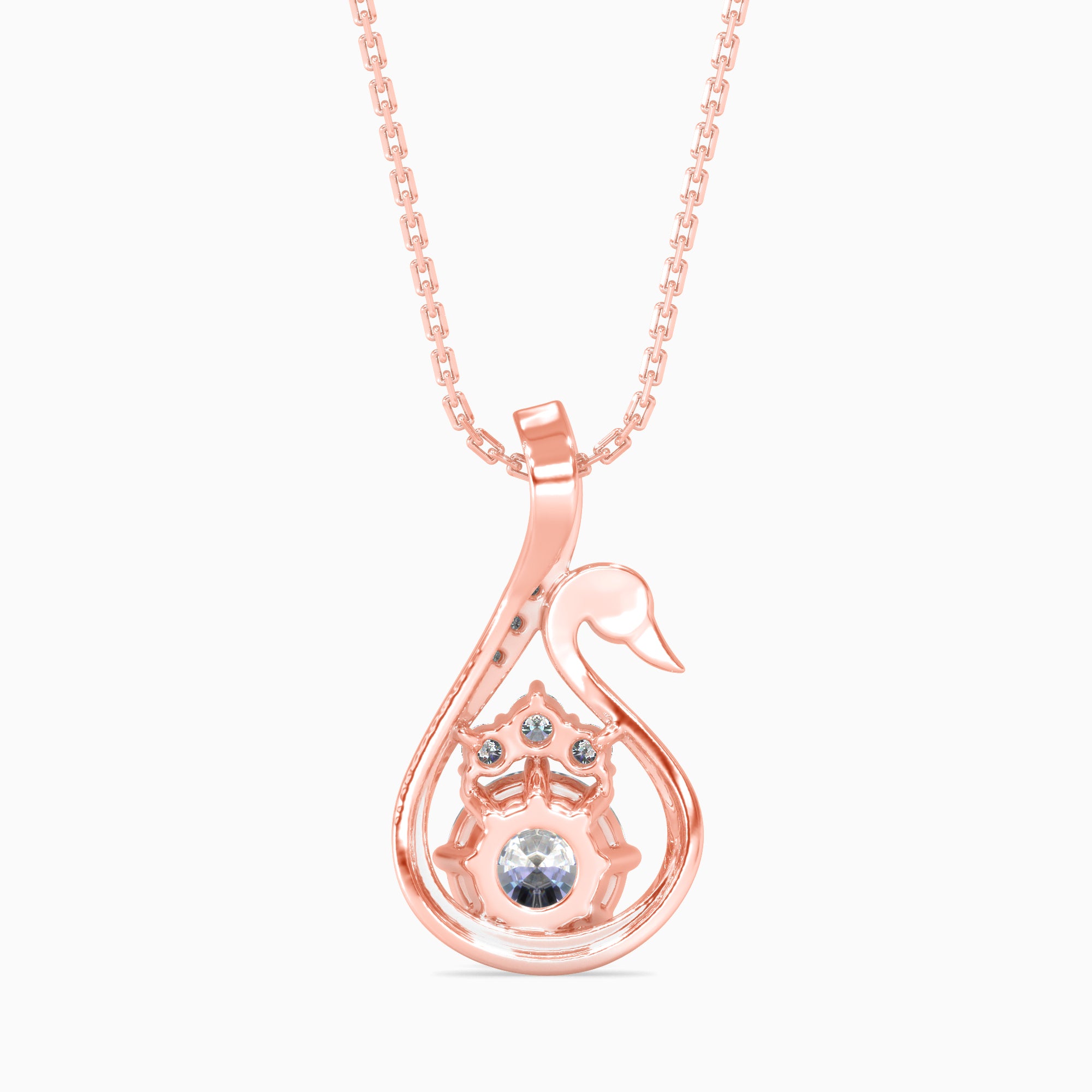 Carlota Diamond Solitaire Pendant-Rose Gold